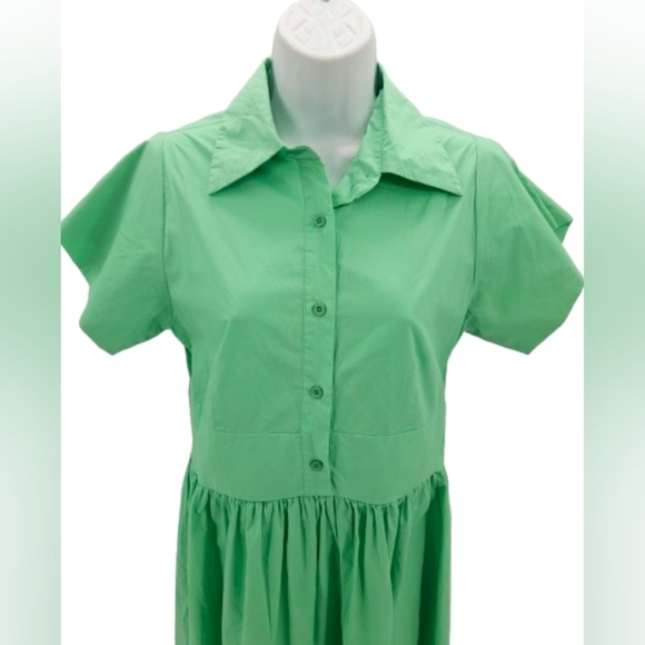 Anonyme Designers Mint Green Cotton Maxi Dress - Picture 2 of 12